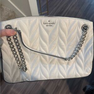 Kate Spade Cream Quilted Chain Shoulder Bag